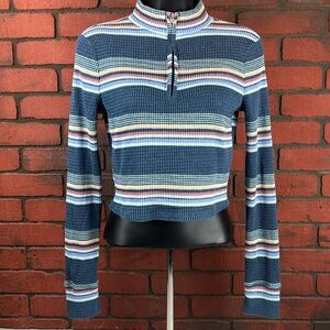 So Stripped Woman Medium Lightweight Thermal Top – Quarter‎ zip, Casual